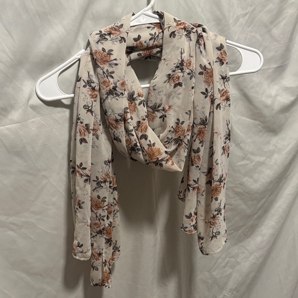 Floral Cream Scarf